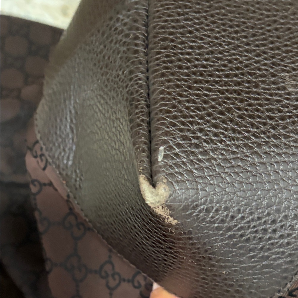 Gucci Brown GG Monogram Tote with Gold-Tone Hardware - Picture 5 of 8